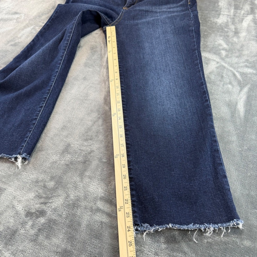 Judy Blue Wide Leg Raw Hem Jeans Dark Wash High Rise Size 11/30 High Rise - Picture 9 of 11